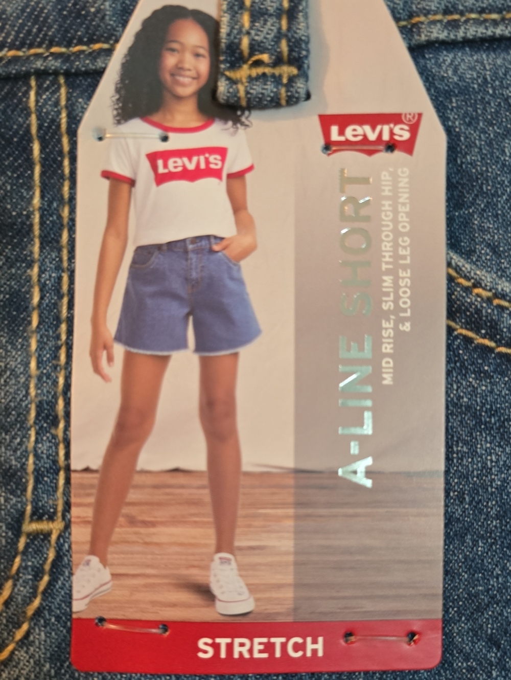 Levi's Blue Denim Frayed-Hem Shorts NWT